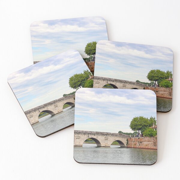 Item preview, Stone Tiberius bridge and old town buildings cityscape in Rimini Italy  designed and sold by goceris.