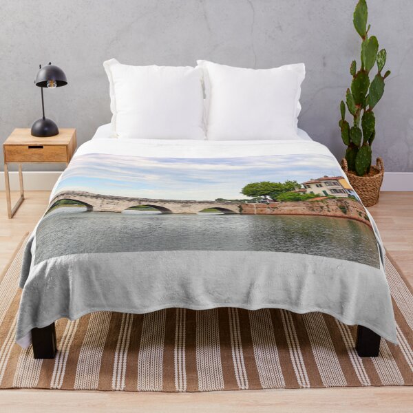 Item preview, Stone Tiberius bridge and old town buildings cityscape in Rimini Italy designed and sold by goceris.