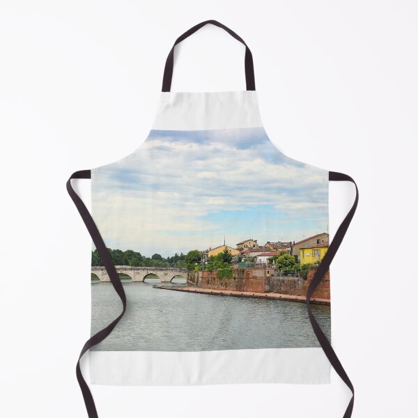 Item preview, Old stone Tiberius bridge and buildings cityscape in Rimini Italy designed and sold by goceris.