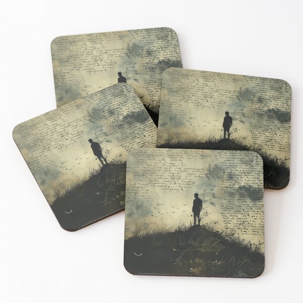 Item preview, Man on hill with script background designed and sold by palmyst.