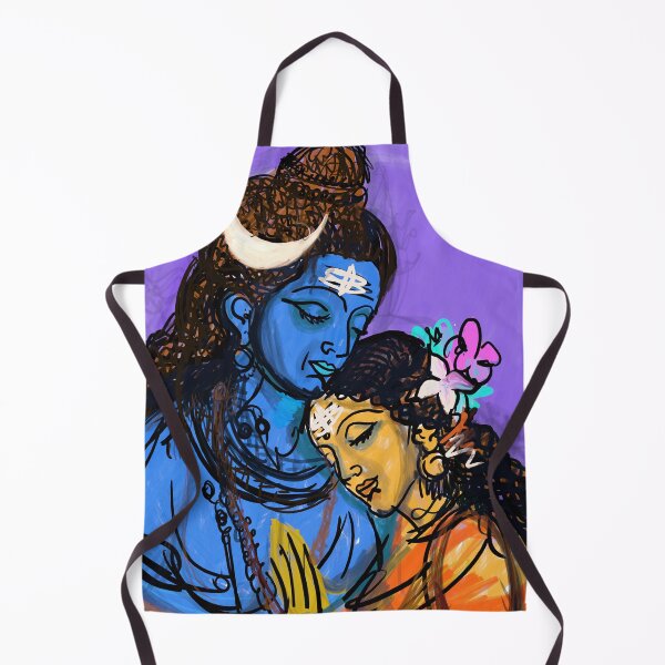 Item preview, Lord Shiva And Goddess Parvati Semi Abstract Figurative Painting designed and sold by KARTICK DUTTA.