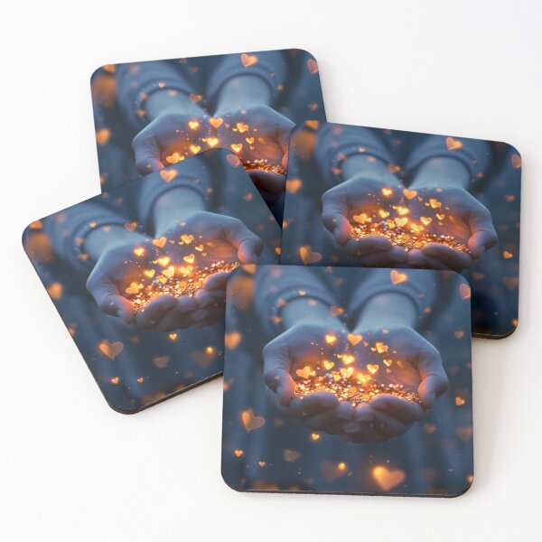 Item preview, Hands holding glowing hearts designed and sold by palmyst.