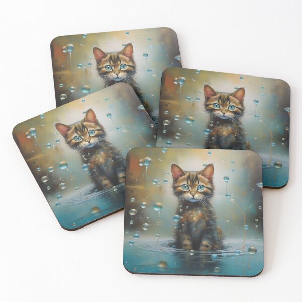 Item preview, Blue-eyed kitty with bubbles designed and sold by Jasna Dragun.
