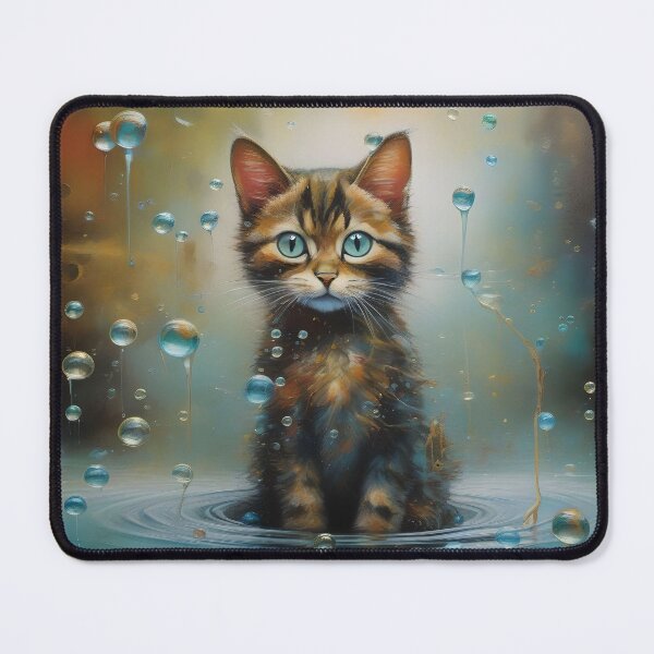 Item preview, Blue-eyed kitty with bubbles designed and sold by Jasna Dragun.