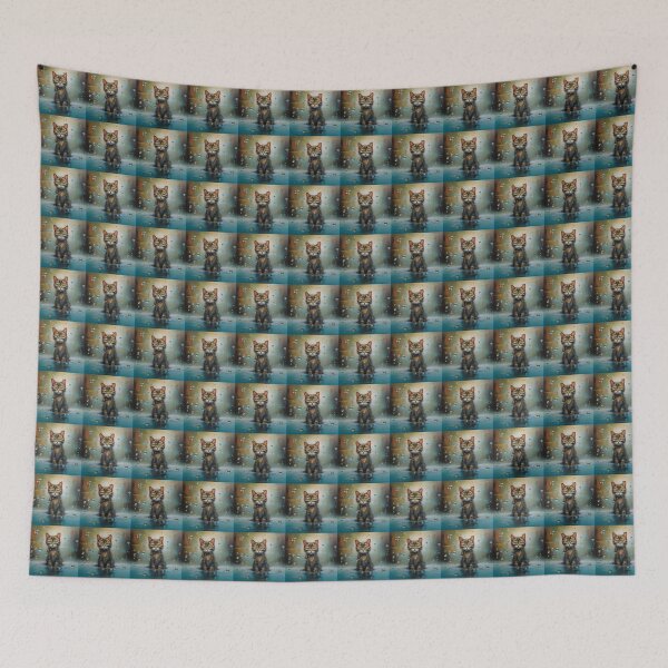 Item preview, Blue-eyed kitty with bubbles designed and sold by Jasna Dragun.