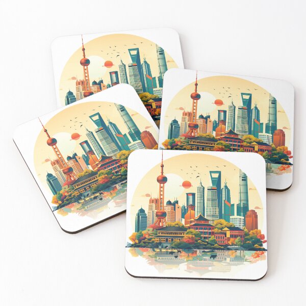 Item preview, Skyline with modern and traditional buildings designed and sold by palmyst.