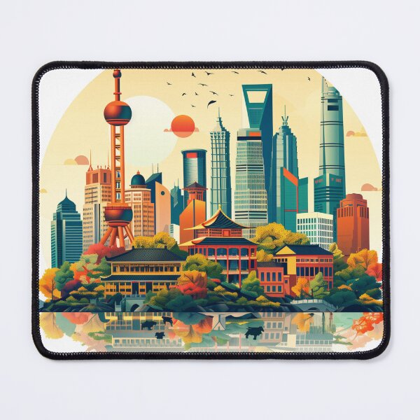 Item preview, Skyline with modern and traditional buildings designed and sold by palmyst.