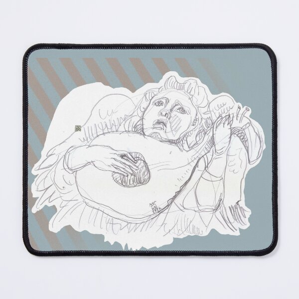 Item preview, Musical Angel with Mandolin (Original Crayon Drawing by AliceCCI) designed and sold by VanyssaGraphics.