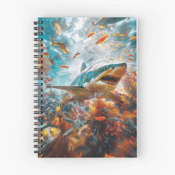 Item preview, Shark Surrounded by Colorful Fish designed and sold by palmyst.