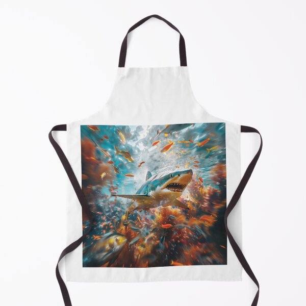 Item preview, Shark Surrounded by Colorful Fish designed and sold by palmyst.