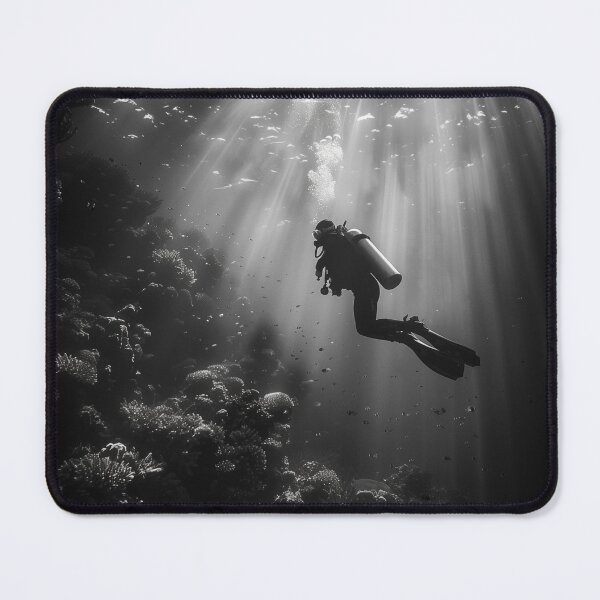Item preview, Black and White Diver in Light Rays designed and sold by palmyst.