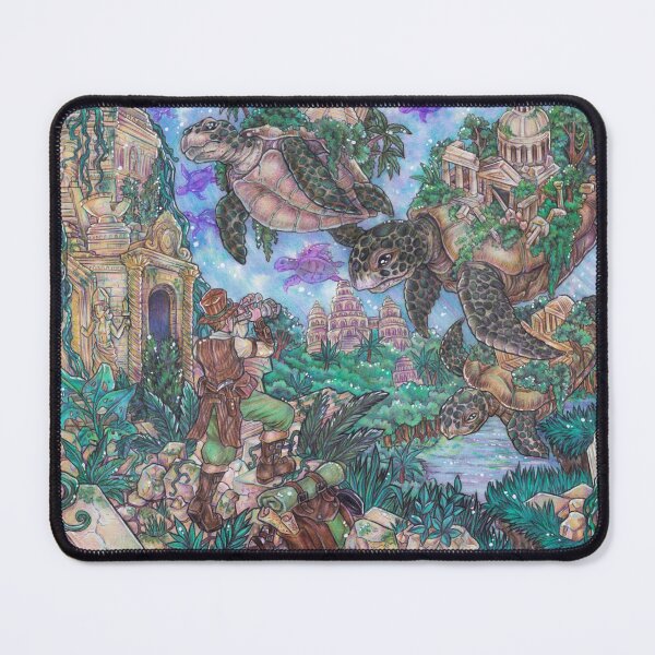 Item preview, Fantastic picture Surreal world on the back of turtles designed and sold by ZadzeneaArt.
