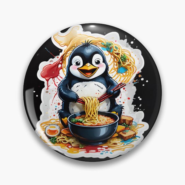 Item preview, Penguin enjoying ramen designed and sold by CreativMee.