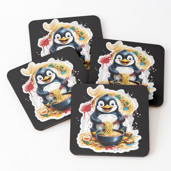 Item preview, Penguin enjoying ramen designed and sold by CreativMee.