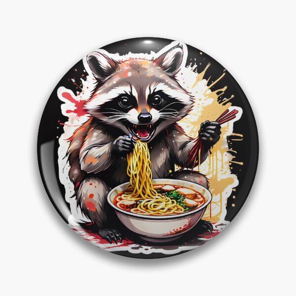 Item preview, Racoon enjoying ramen designed and sold by CreativMee.