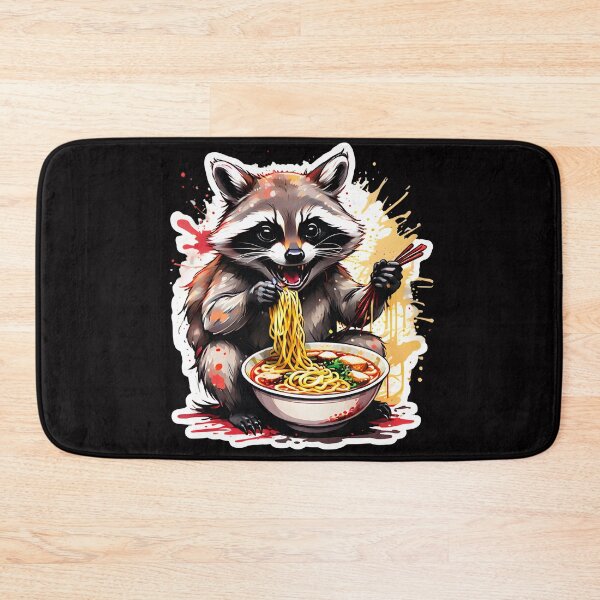 Item preview, Racoon enjoying ramen designed and sold by CreativMee.