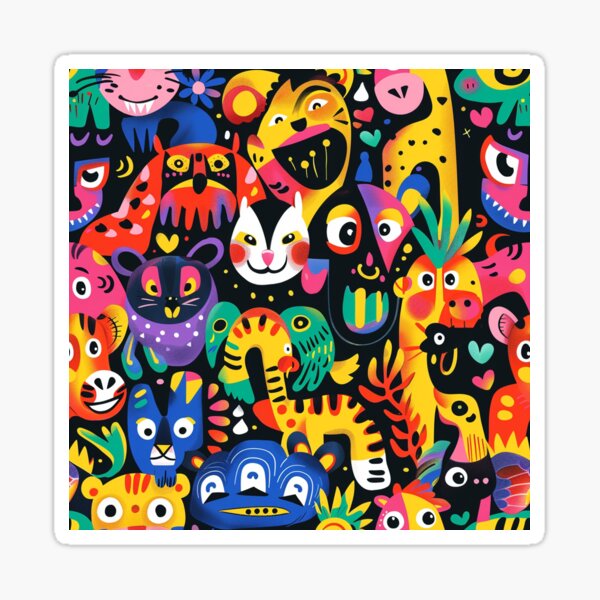 Item preview, Seamless cartoon animal pattern  designed and sold by wildpiksel.