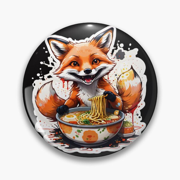 Item preview, Fox enjoying ramen designed and sold by CreativMee.