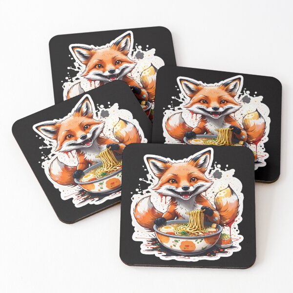 Item preview, Fox enjoying ramen designed and sold by CreativMee.