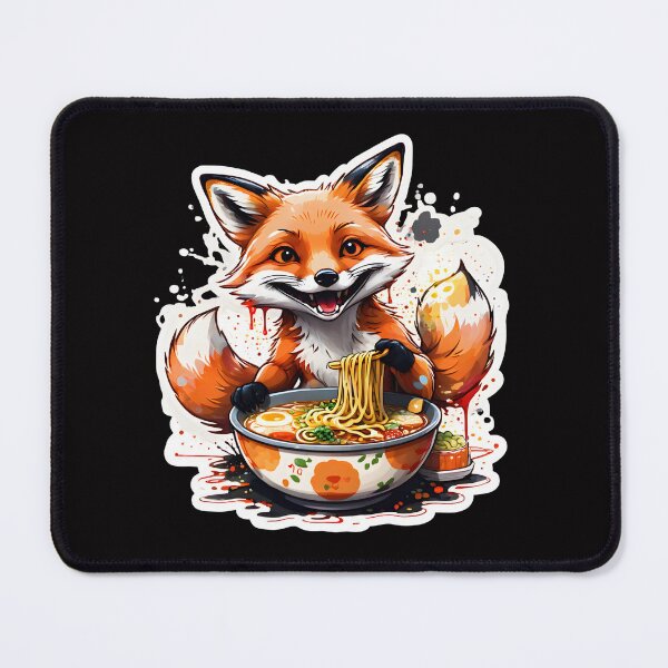 Item preview, Fox enjoying ramen designed and sold by CreativMee.