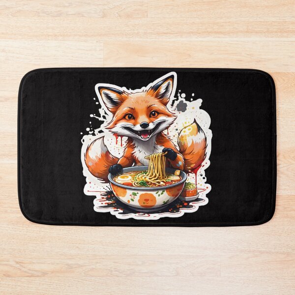 Item preview, Fox enjoying ramen designed and sold by CreativMee.