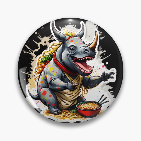 Item preview, Rhino enjoying ramen designed and sold by CreativMee.
