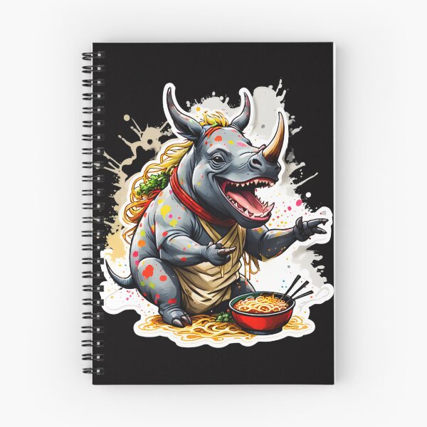 Item preview, Rhino enjoying ramen designed and sold by CreativMee.