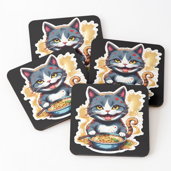 Item preview, Cat enjoying ramen designed and sold by CreativMee.
