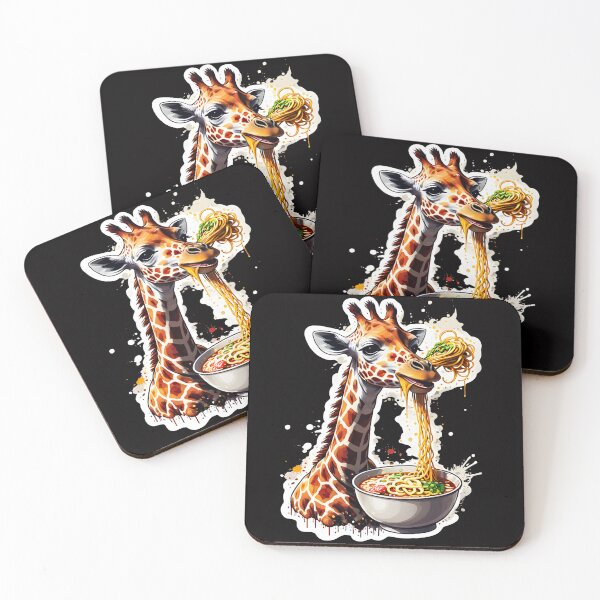 Item preview, Giraffe enjoying ramen designed and sold by CreativMee.