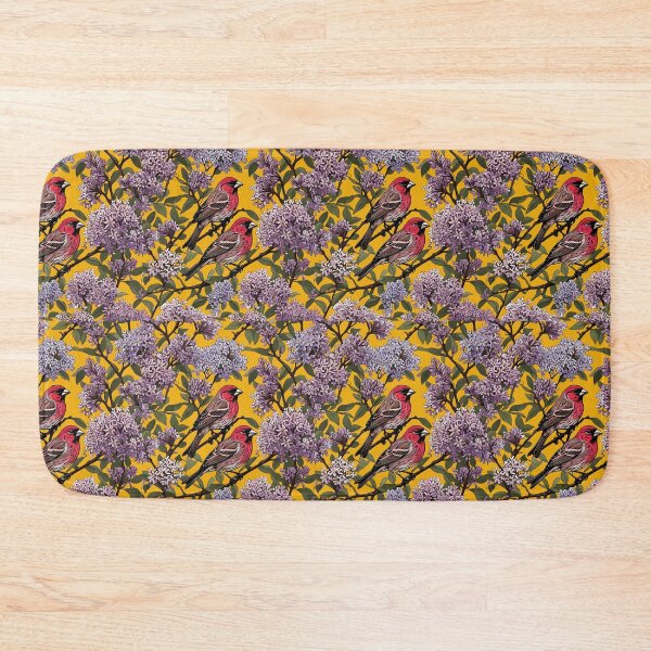 Item preview, New Hampshire Purple Finches And Purple Lilac Blossom designed and sold by taiche.