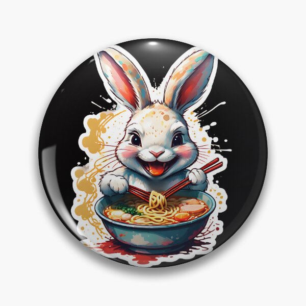 Item preview, Rabbit enjoying ramen designed and sold by CreativMee.