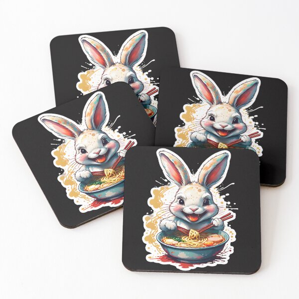 Item preview, Rabbit enjoying ramen designed and sold by CreativMee.