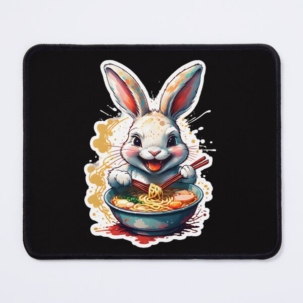 Item preview, Rabbit enjoying ramen designed and sold by CreativMee.