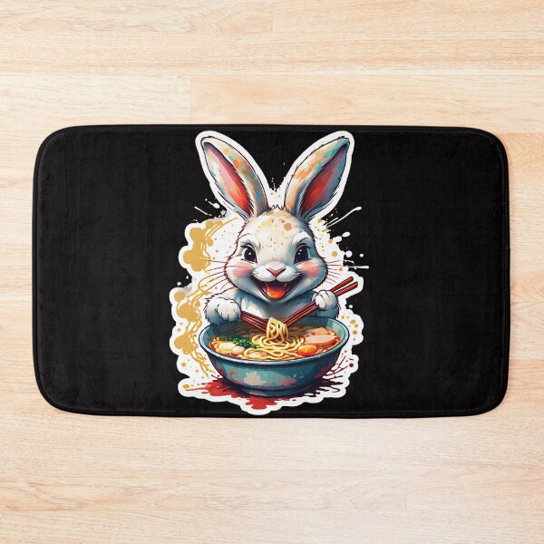 Item preview, Rabbit enjoying ramen designed and sold by CreativMee.