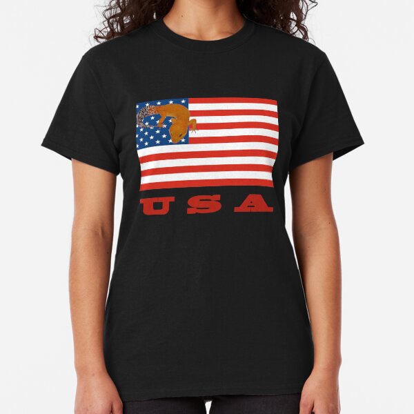 USA American Flag Leopard Gecko Classic T-Shirt