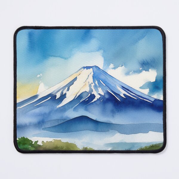 Item preview, Fuji Moutain in Blue sky day watercolor painting designed and sold by WhiteDoveArt.