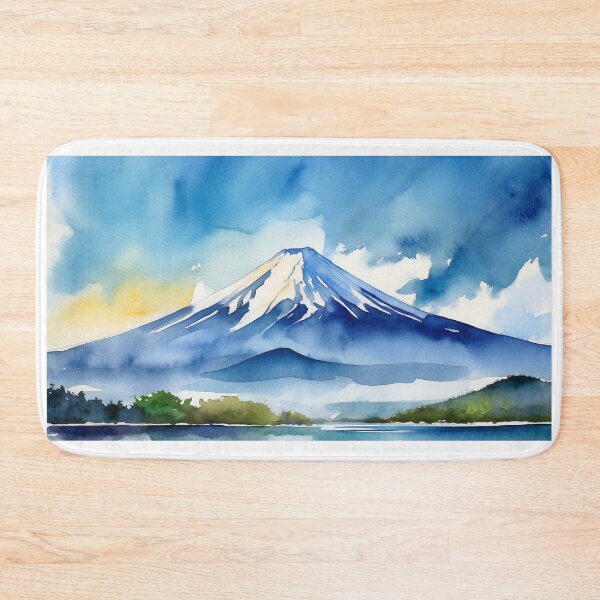 Item preview, Fuji Moutain in Blue sky day watercolor painting designed and sold by WhiteDoveArt.