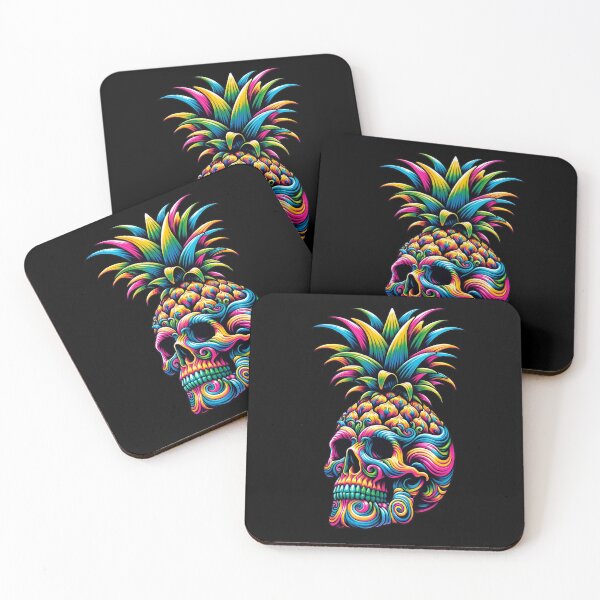 Item preview, Colorful pineapple skull designed and sold by Grav1n.