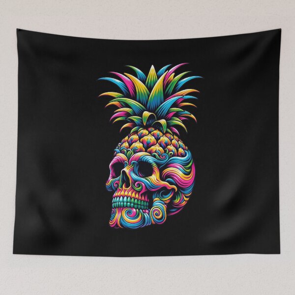 Item preview, Colorful pineapple skull designed and sold by Grav1n.