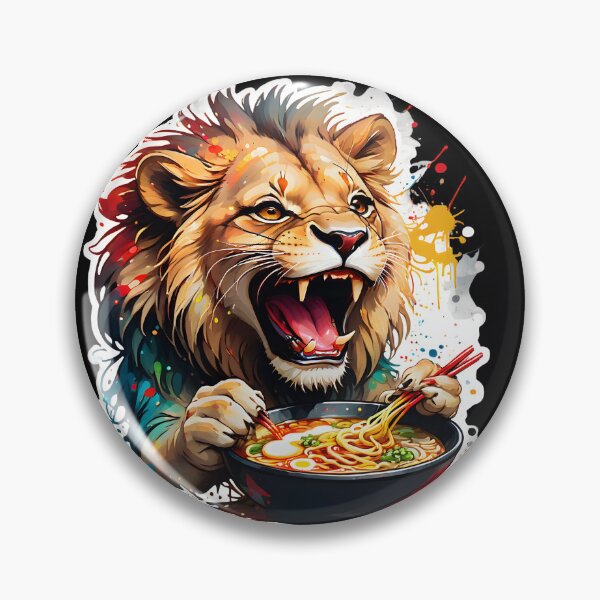Item preview, Lion enjoying ramen designed and sold by CreativMee.