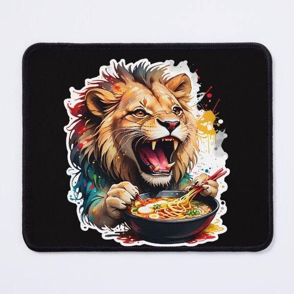 Item preview, Lion enjoying ramen designed and sold by CreativMee.