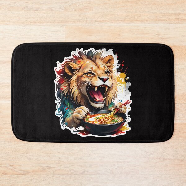 Item preview, Lion enjoying ramen designed and sold by CreativMee.