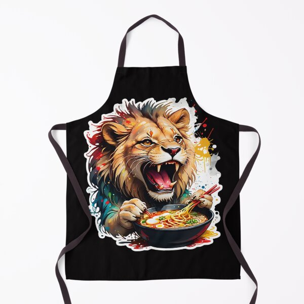 Item preview, Lion enjoying ramen designed and sold by CreativMee.
