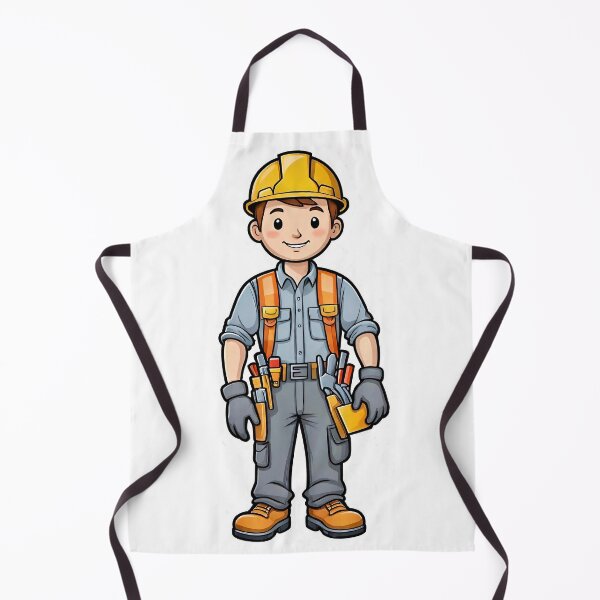 Item preview, Friendly construction worker with hard hat designed and sold by Steffani Lehmann.