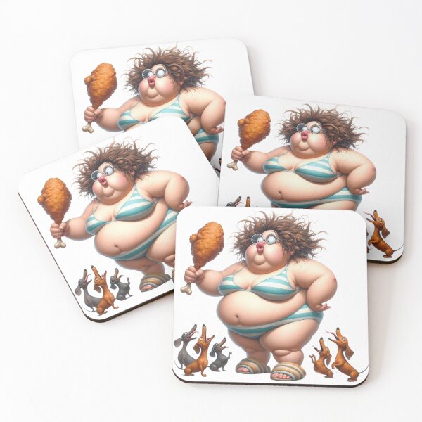 Item preview, Chunky Lady Feeding Dogs: Heartwarming Scene designed and sold by Hungry-Murphy.