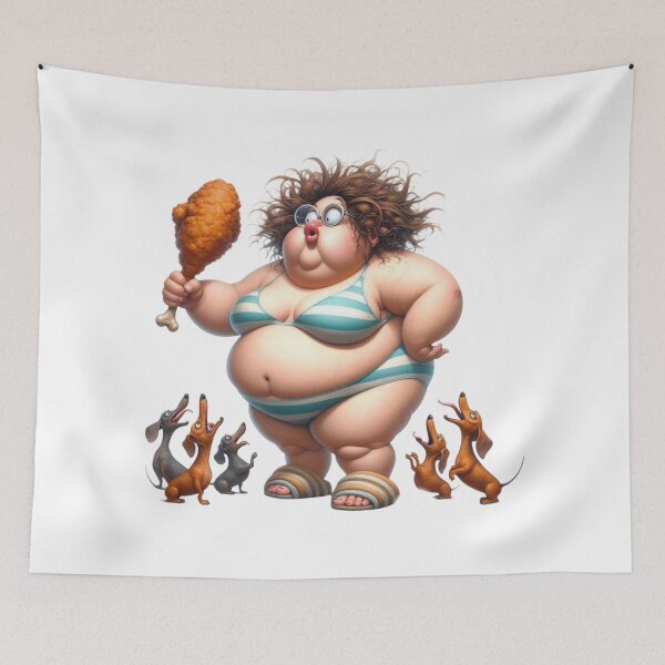 Item preview, Chunky Lady Feeding Dogs: Heartwarming Scene designed and sold by Hungry-Murphy.