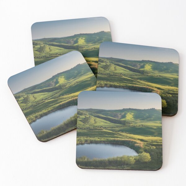 Item preview, Small lake in the hills of the Crete Senesi at sunset. Tuscany, Italy designed and sold by Stefano Orazzini.
