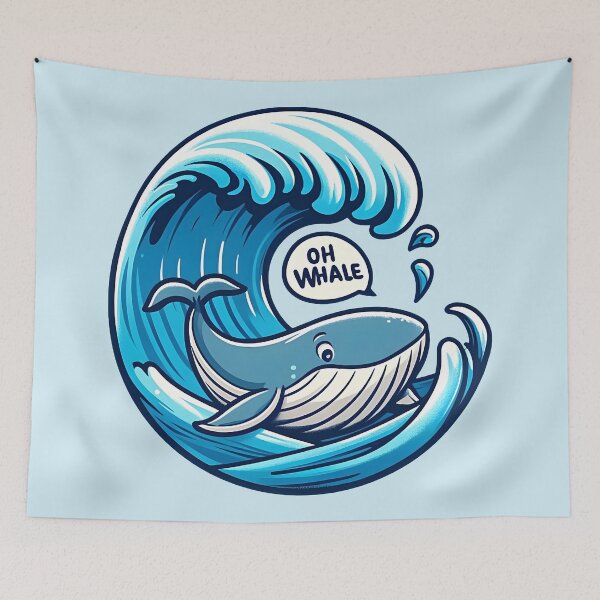 Item preview, Oh Whale Funny cute Whale Pun illustration. designed and sold by Unitepeople.