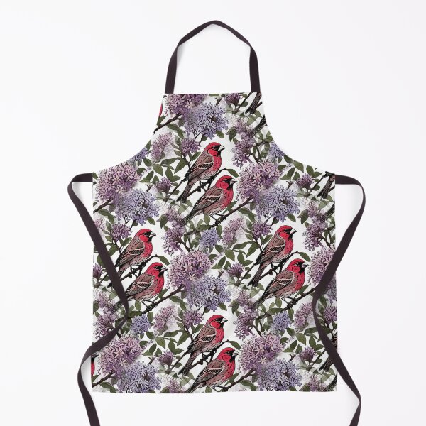 Item preview, New Hampshire Purple Finches And Purple Lilac Blossom Pattern designed and sold by taiche.