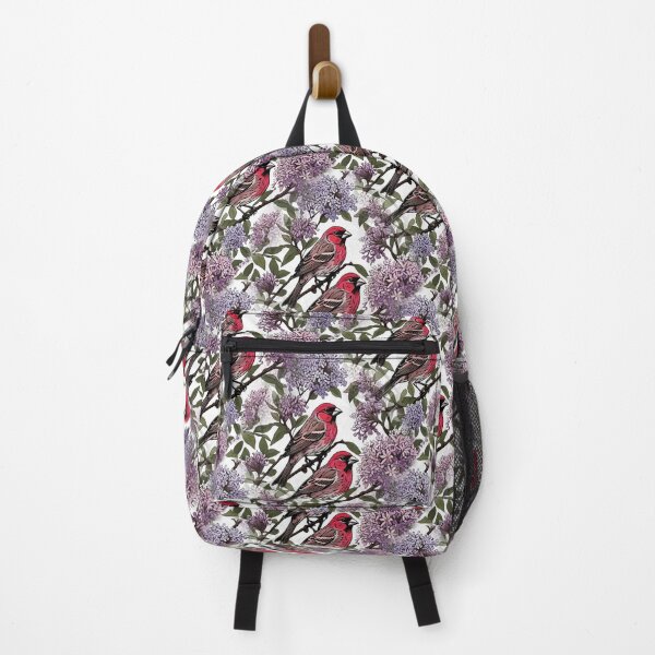 Item preview, New Hampshire Purple Finches And Purple Lilac Blossom Pattern designed and sold by taiche.